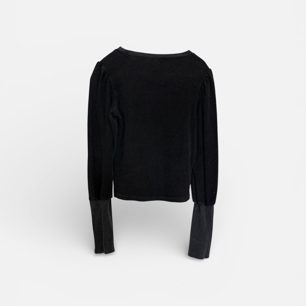 SHEIN Black Long Sleeve Top with Working Button Detail - Picture 7 of 7